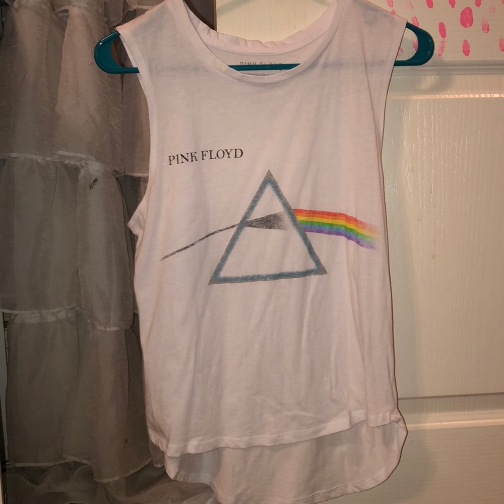 white pink floyd tank top